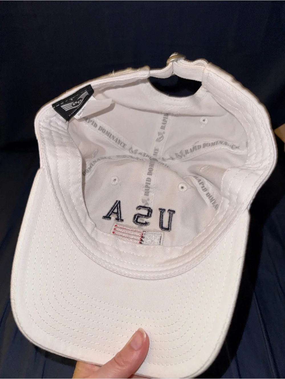 White USA Flag Embroidered Baseball Cap - NEVER WORN